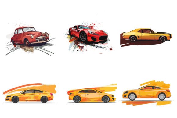 Download Car Vector Flat Design with Brush - Premium Resources