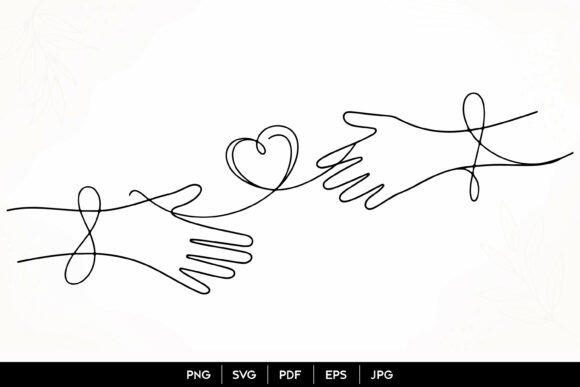 Download Helping Hands Heart Line Art SVG - Hand Collection