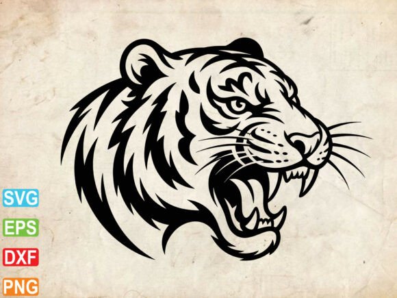 Download Tiger Head SVG, Hand Drawn Clipart - Hand Collection