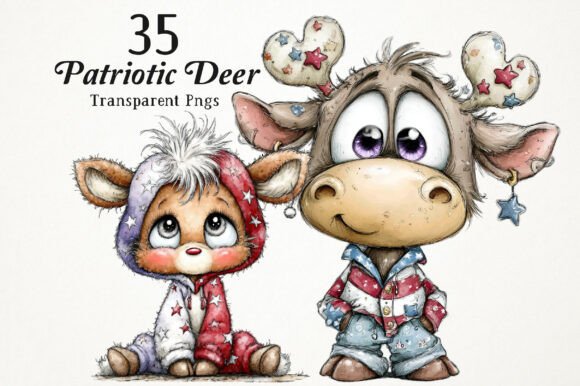 Download Whimsical 4th of July Deer PNG - Deer png Collection