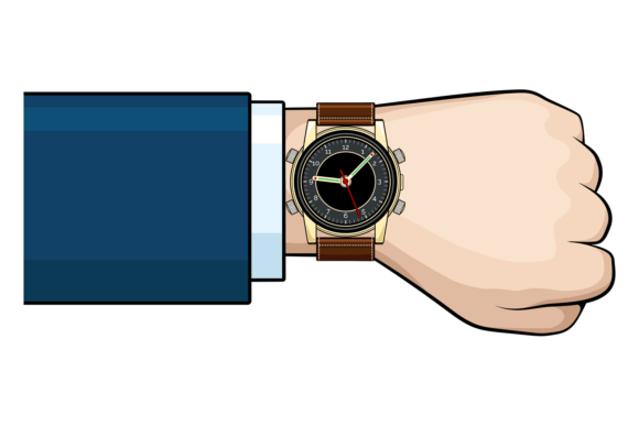 Download Wrist Watch on Businessman Hand. Work Ti - Hand Collection