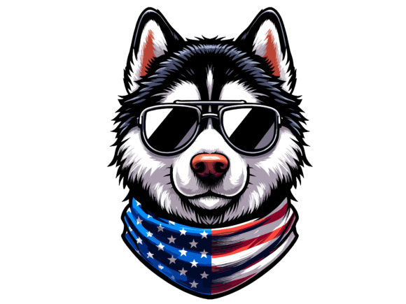 Download Siberian Husky Dog 4th of July USA Flag - Premium Resources