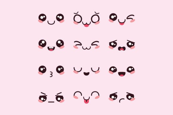 Download Hand Draw Flat Design Drawn Kawaii Face - Hand Collection