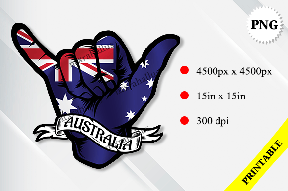 Download Australia Shaka Hand Flag - Hand Collection