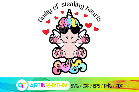 Download Happy Valentine's Day, Heart Unicorn Svg - Svg Collection