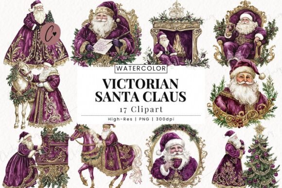 Download Victorian Santa Claus Clipart - Santa Collection