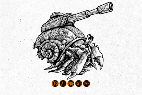Download Handdrawn Hermit Crab Silhouette Clipart - Hand Collection